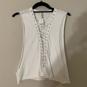 LF lace up tank